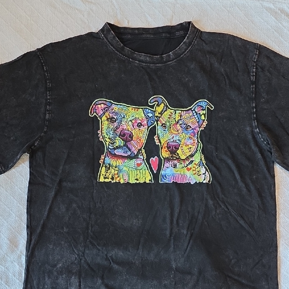 Colorful Dog Graphic T-Shirt
